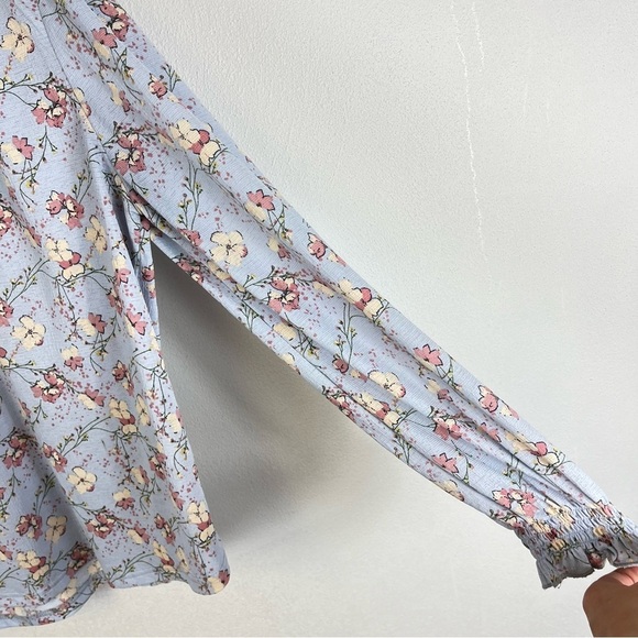 2/$25 MELLODAY Floral Lavender Purple Business Casual Feminine Pretty Blouse L - Picture 4 of 11